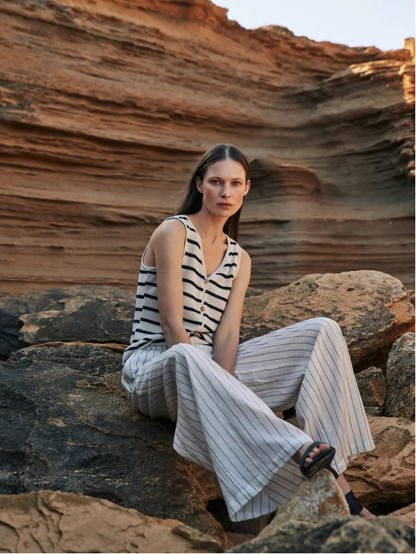 Moodo Gestreiftes Damen-Tank-Top Moodo