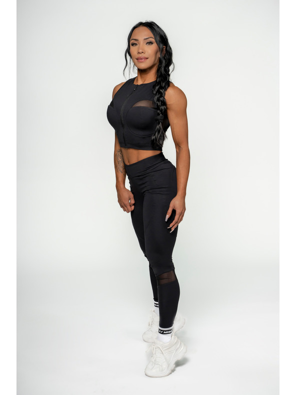 Nebbia NEBBIA Damen Crop Top mit hohem Träger INTENSE Mesh 842 Gold Nebbia