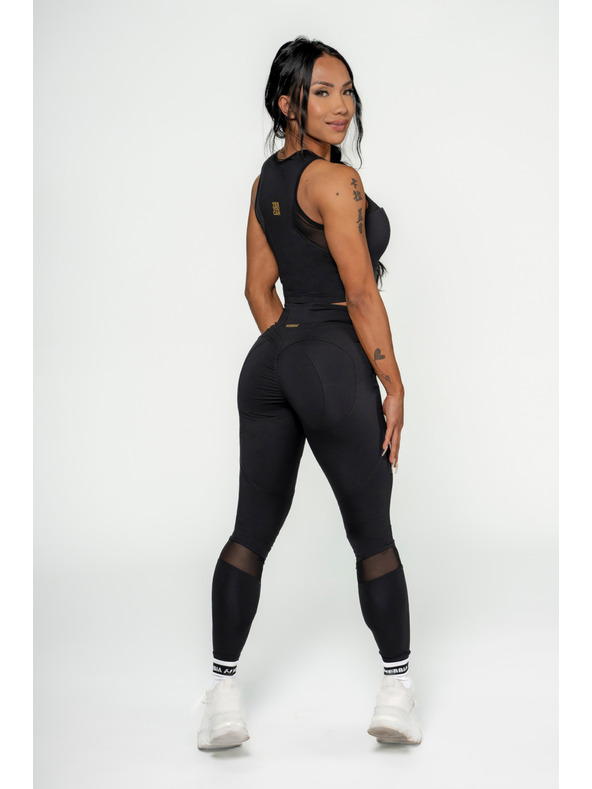 Nebbia NEBBIA Damen Crop Top mit hohem Träger INTENSE Mesh 842 Gold Nebbia
