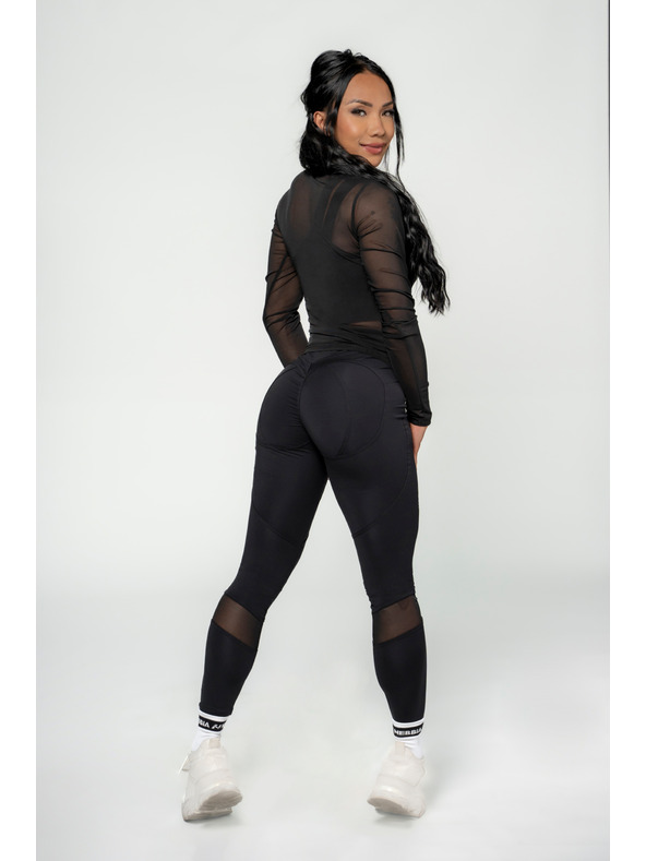 Nebbia NEBBIA Damen INTENSE Transparentes langärmeliges Top 847 Gold Nebbia