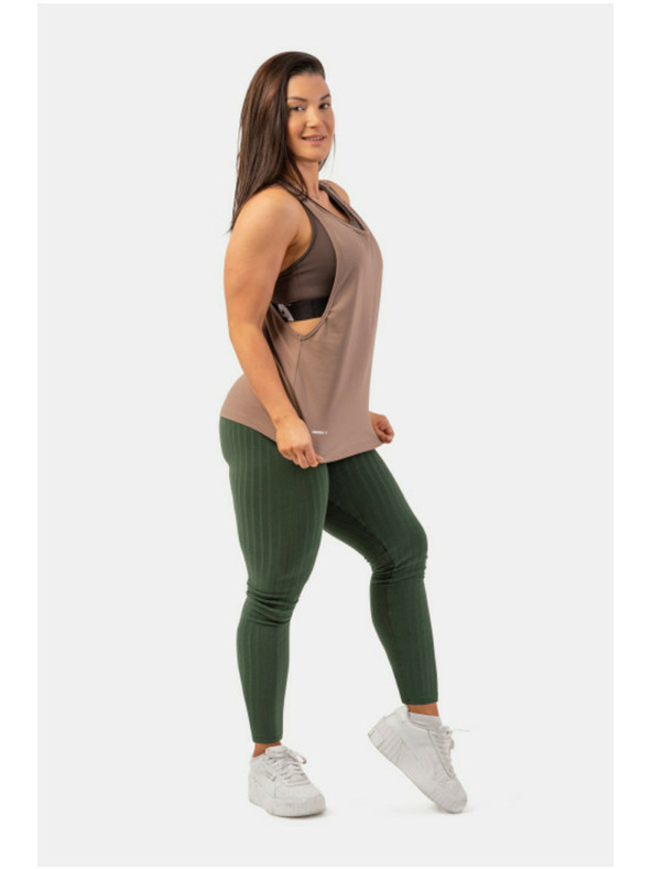 Nebbia Locker sitzendes "Feeling Good" Tank-Top mit überkreuztem Rücken 419 Brown Nebbia