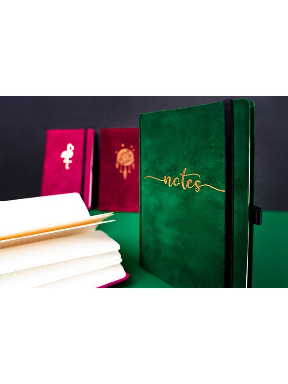 NOTIQUE NOTIQUE Notes Velvet Flamingo, gefüttert, 13 × 21 cm BAAGL