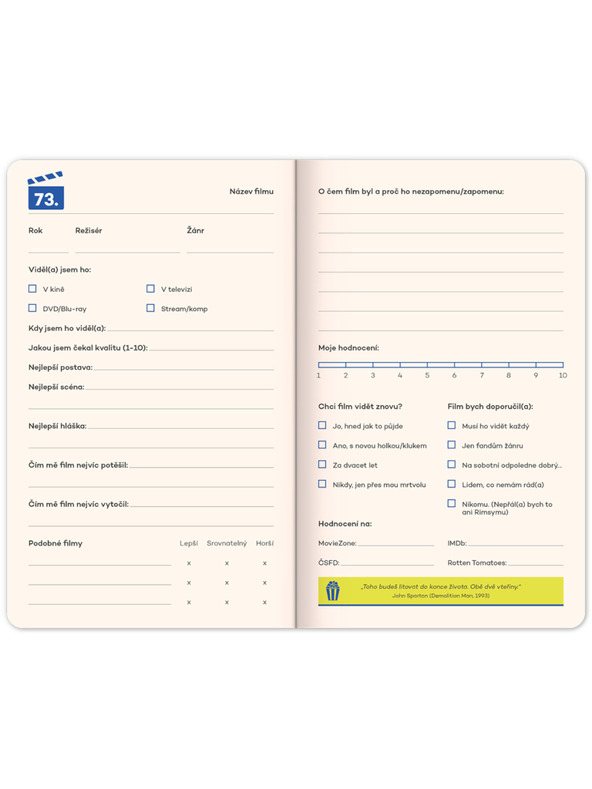 NOTIQUE NOTIQUE Notes Film Eater Notizbuch, 13 x 21 cm