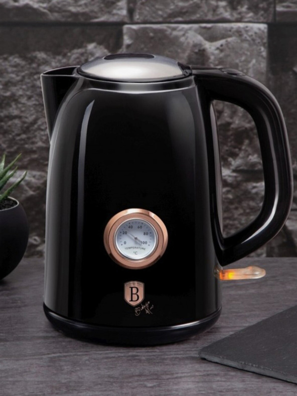 Berlingerhaus Elektrischer Wasserkocher 1,7 L mit Thermometer Black Rose Collection BERLINGERHAUS