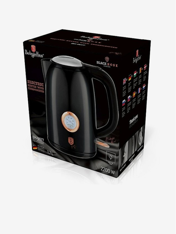 Berlingerhaus Elektrischer Wasserkocher 1,7 L mit Thermometer Black Rose Collection BERLINGERHAUS
