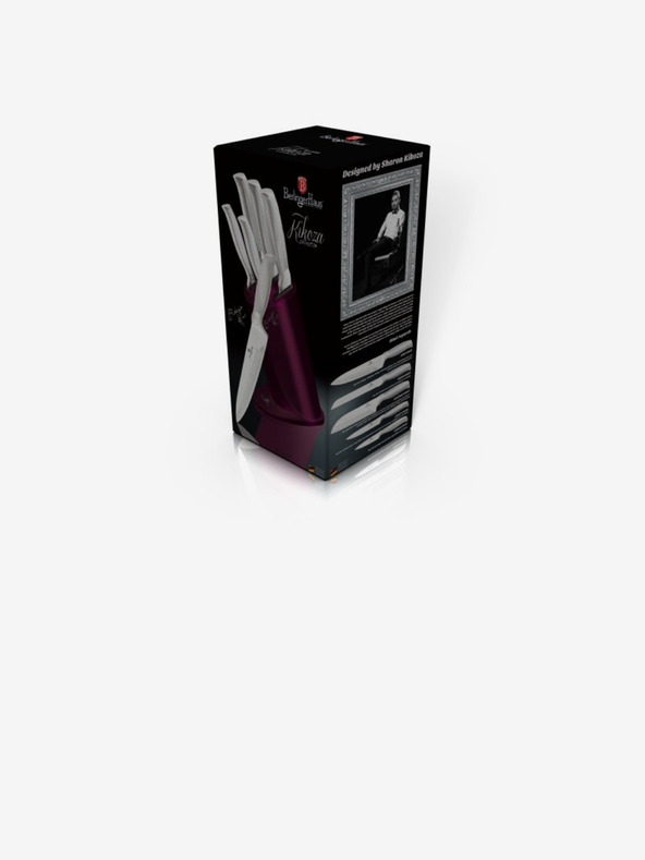 Berlingerhaus Messerset im Ständer 6-teilig Royal Purple Metallic Line Kikoza Kollektion BERLINGERHAUS