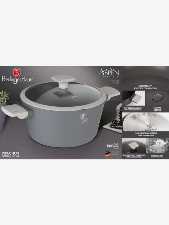 Berlingerhaus Kasserolle mit Titanium-Antihaftbeschichtung 20 cm Aspen Kollektion BERLINGERHAUS