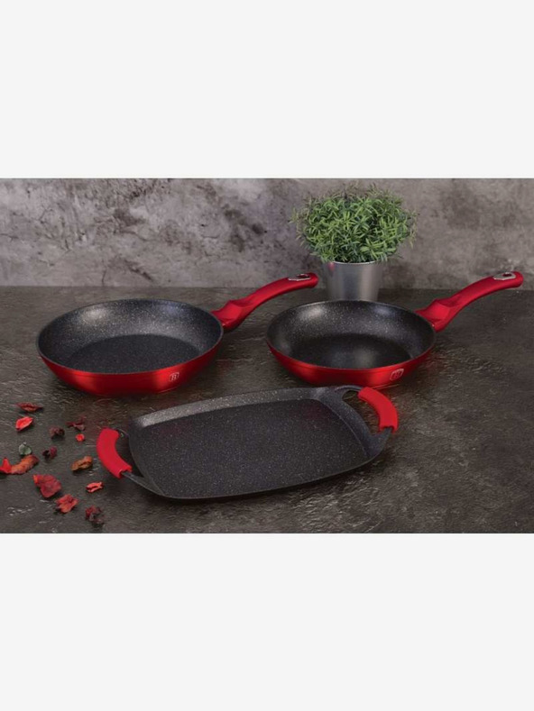 Berlingerhaus Geschirrset mit Marmoroberfläche Burgund Metallic Line BERLINGERHAUS Burgund Metallic Line