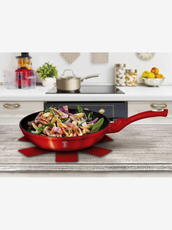 Berlingerhaus Geschirrset mit Marmoroberfläche Burgund Metallic Line BERLINGERHAUS Burgund Metallic Line