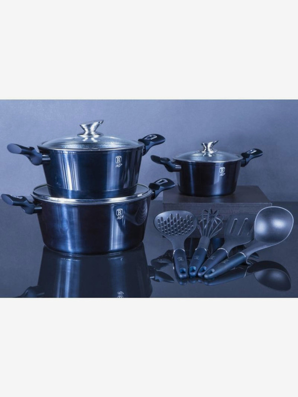 Berlingerhaus Kochgeschirr-Set mit Marmoroberfläche 10-teilig BERLINGERHAUS Aquamarine Metallic Line