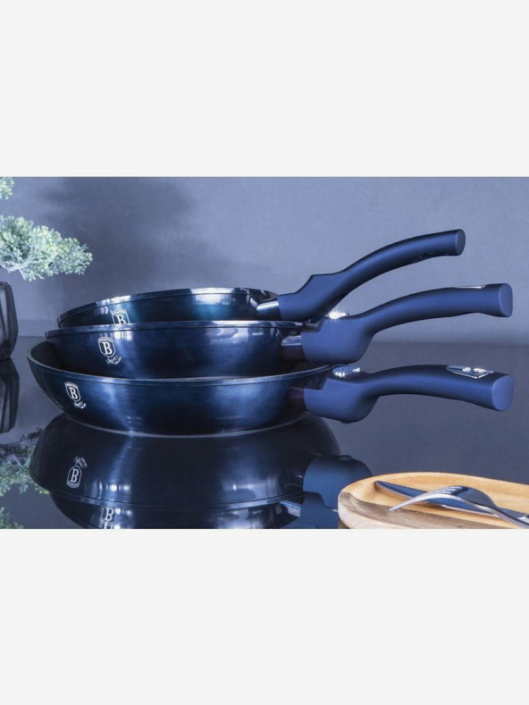 Berlingerhaus Set aus drei Pfannen mit abnehmbarem Griff 5 Stück BERLINGERHAUS Aquamarine Metallic Line