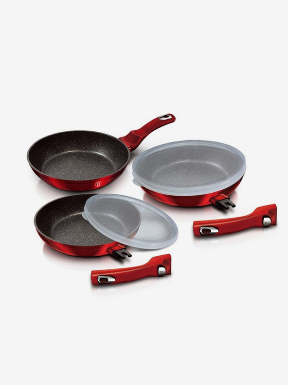 Berlingerhaus Bratpfanne mit abnehmbarem Griff 5er Set Burgundy Metallic Line BERLINGERHAUS