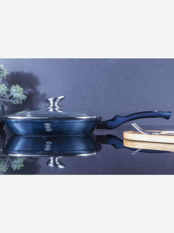 Berlingerhaus Grillpfanne mit Marmoroberfläche und Deckel 28 cm BERLINGERHAUS Metallic Line Aquamarine Edition