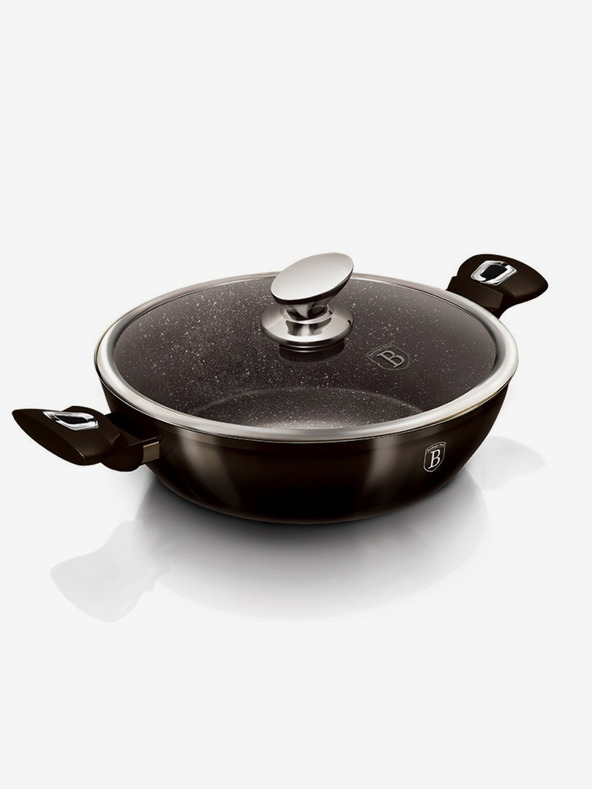 Berlingerhaus Tiefe Pfanne mit Deckel 24 cm Shiny Black Collection BERLINGERHAUS