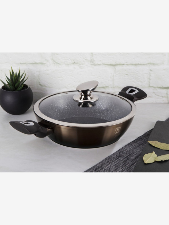 Berlingerhaus Tiefe Pfanne mit Deckel 24 cm Shiny Black Collection BERLINGERHAUS