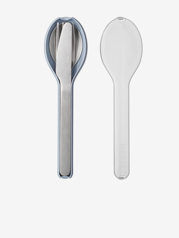 Mepal Reisebesteck aus rostfreiem Stahl in Silber und Hellblau Ellipse