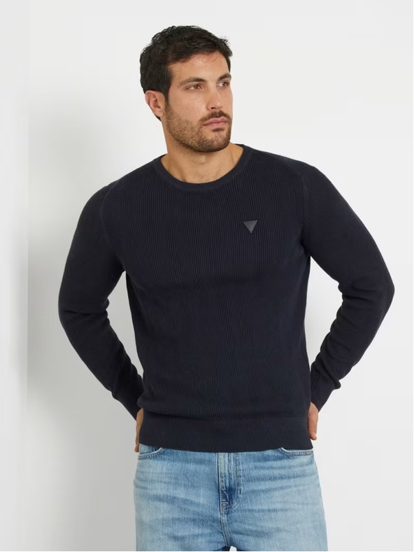 Guess Jeans Herren Blauer Pullover Guess Crew Neck Sweater
