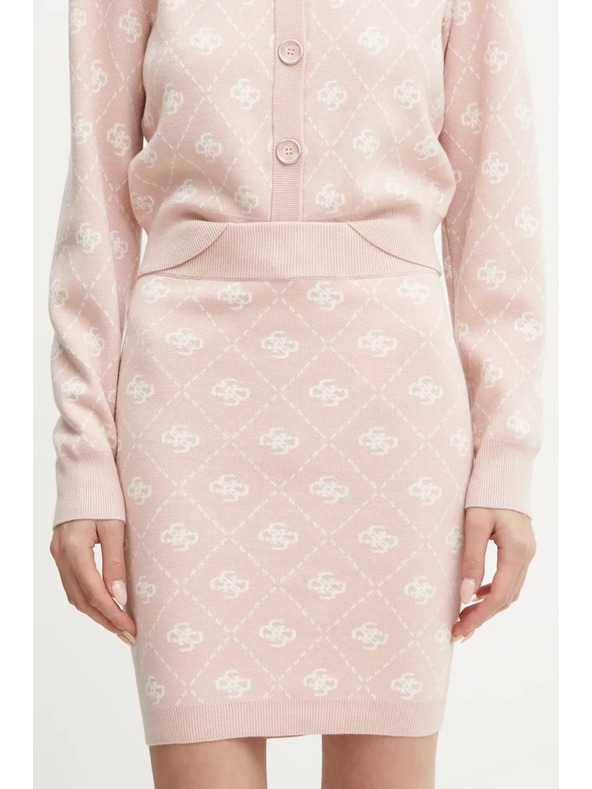 Guess Jeans Damen rosa Minirock aus Wollmischung mit 4G Logo Guess Jeans