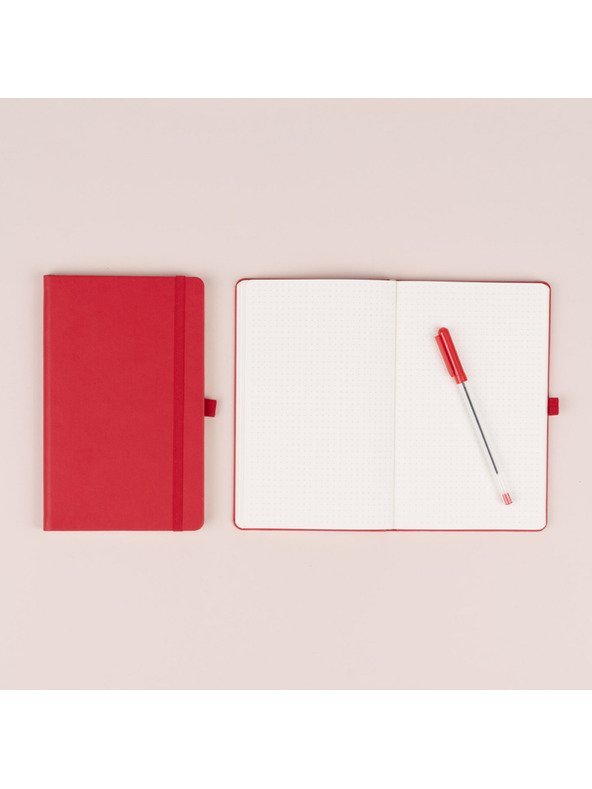 NOTIQUE NOTIQUE-Notizen Rot, gepunktet, 13 x 21 cm