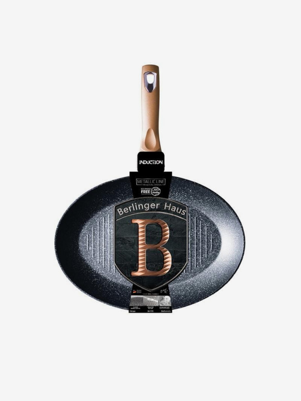 Berlingerhaus Fisch- und Steakpfanne mit Marmoroberfläche 35 cm Rosegold Metallic Line BERLINGERHAUS