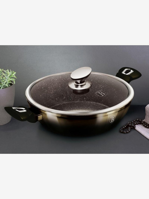 Berlingerhaus Tiefe Pfanne mit Deckel 28 cm Shiny Black Collection BERLINGERHAUS