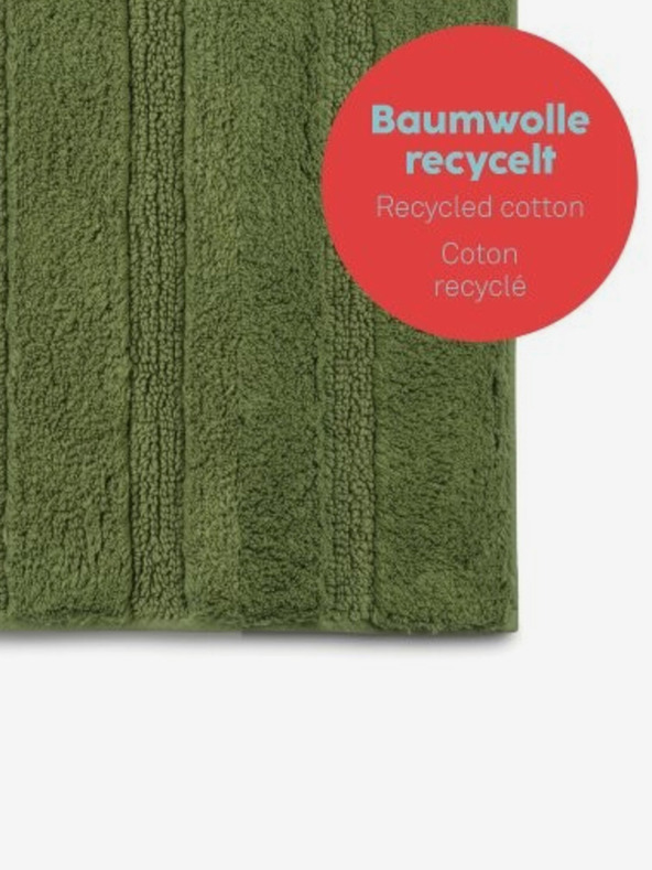 Kela Badteppich Megan 100% Baumwolle moosgrün 120,0x70,0x1,6cm KELA