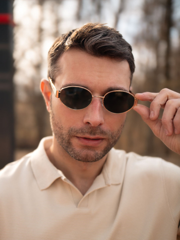 VEYREY Veyrey High-End polarisierte Lennon-Sonnenbrille Mazoga