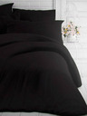 Kvalitex Französisches verlängertes einfarbiges Baumwoll-Bettwäsche-Set 240x220, 70x90cm schwarz