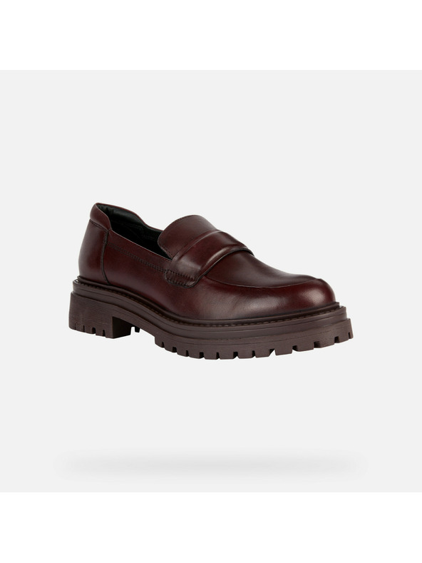 Geox Weinrote Damen-Mokassins Geox Iridea