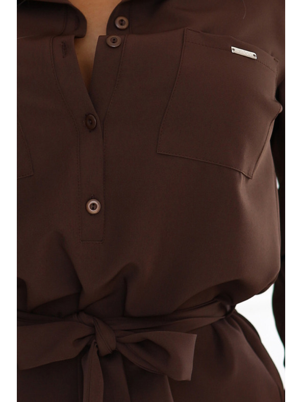 numoco CAMILLE Hemdkleid mit Taschen und Schnürung