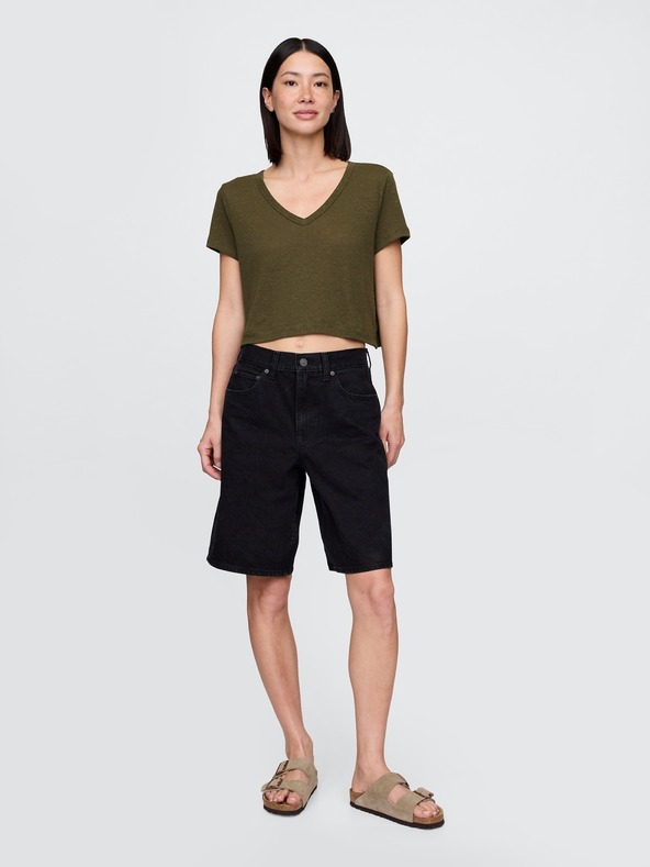 GAP Damen-Leinen-Crop-T-Shirt GAP