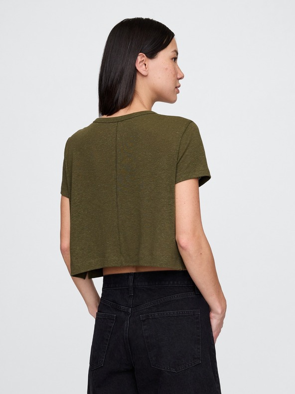 GAP Damen-Leinen-Crop-T-Shirt GAP