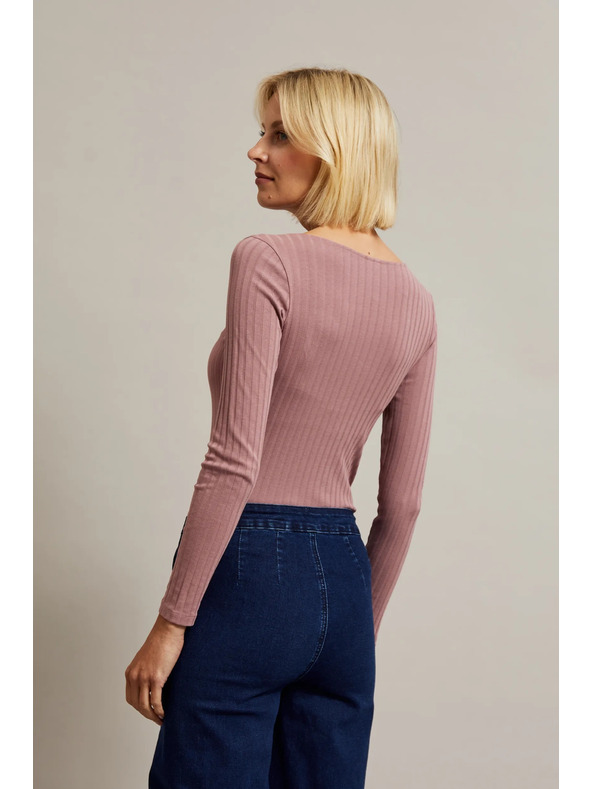 Moodo Puderrosa Damen-Langarmoberteil