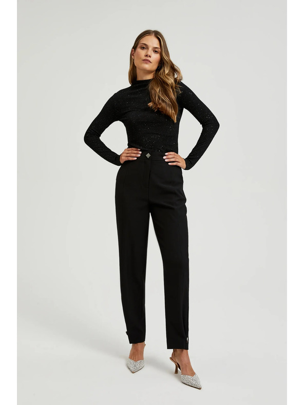 Moodo Schwarzes Damen-Langarmoberteil