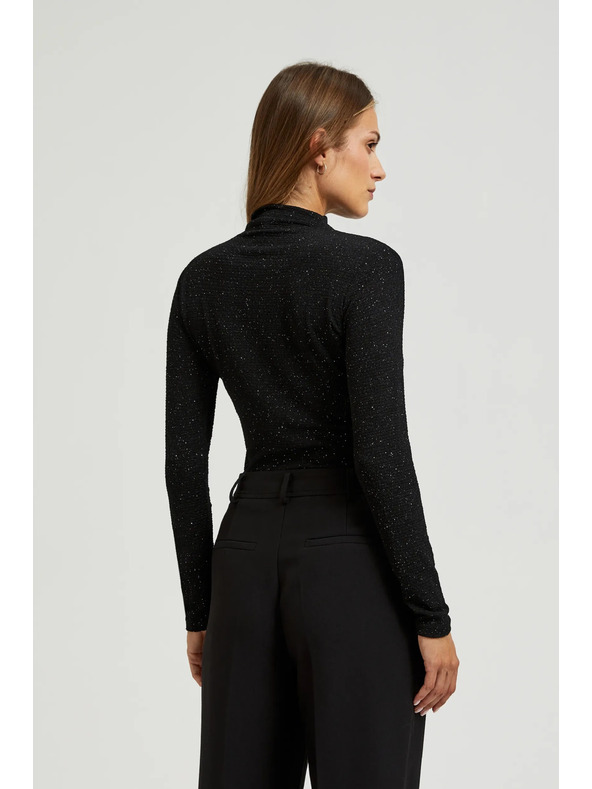 Moodo Schwarzes Damen-Langarmoberteil