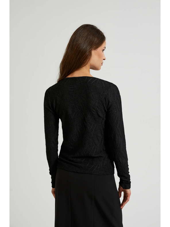 Moodo Schwarzes Damen-Langarmoberteil