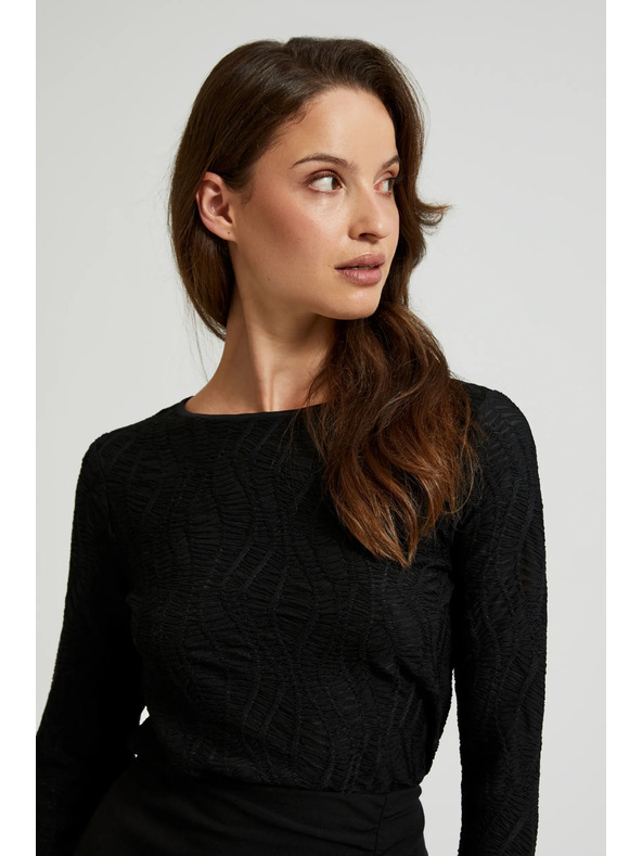 Moodo Schwarzes Damen-Langarmoberteil