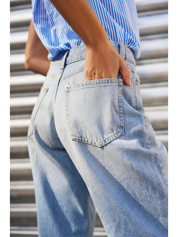 Moodo Blaue zerrissene Damenjeans Moodo