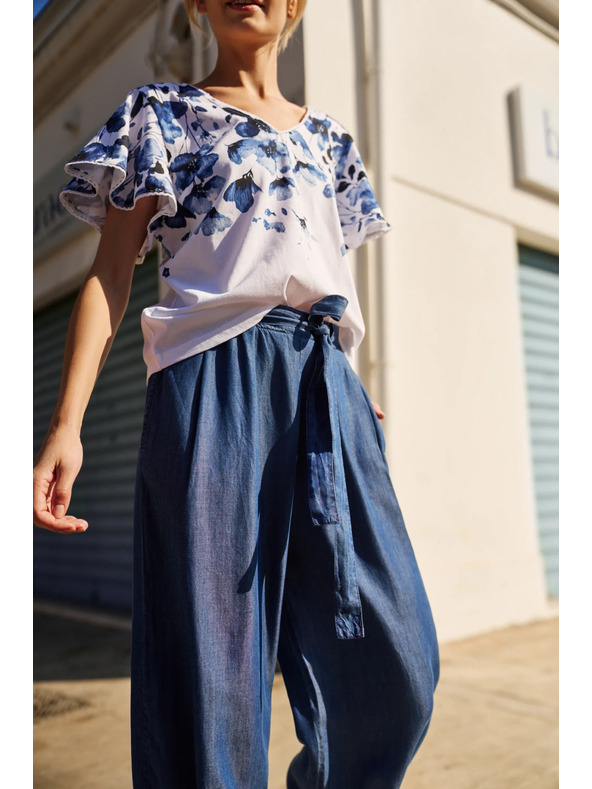 Moodo Blaue lockere Damenhose Moodo