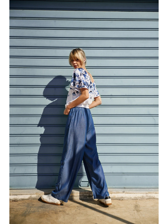Moodo Blaue lockere Damenhose Moodo