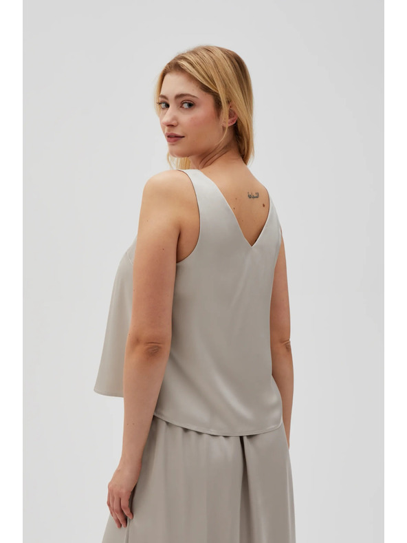 Moodo Beige Damen-Top ohne Ärmel Moodo