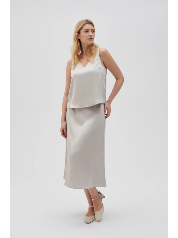 Moodo Beige Damen-Top ohne Ärmel Moodo