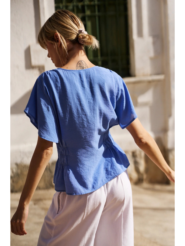 Moodo Blaue Damenbluse Moodo