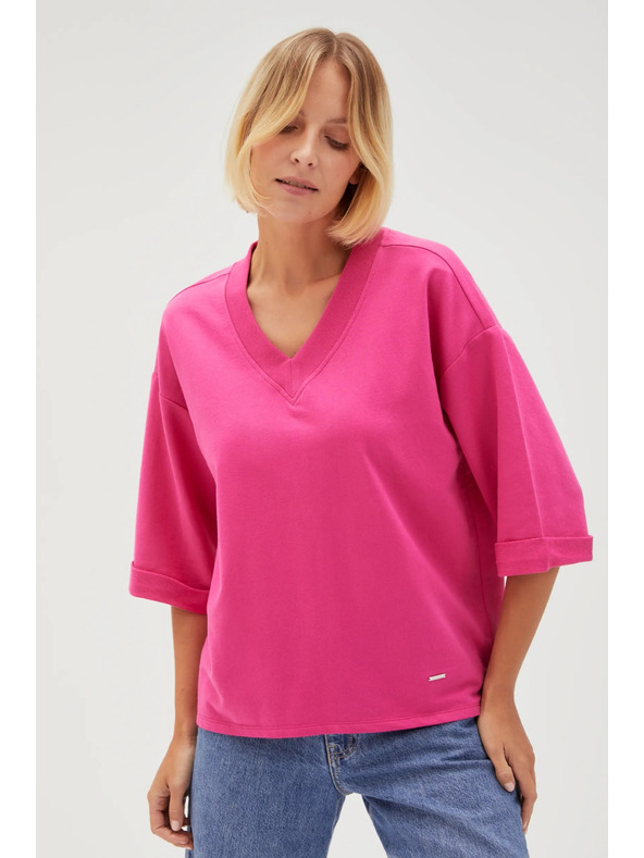 Moodo Fuchsiafarbene Damenbluse Moodo
