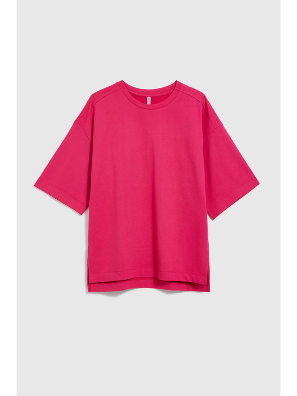 Moodo Fuchsiafarbenes Damen-Sweatshirt mit Schlitzen Moodo