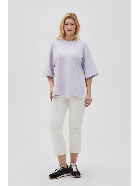 Moodo Lila Damen-Sweatshirt mit Schlitzen Moodo