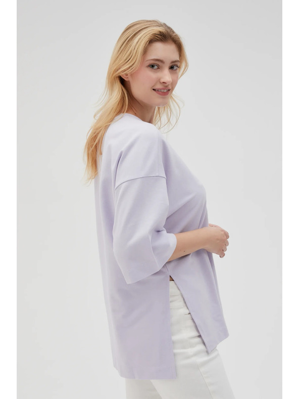 Moodo Lila Damen-Sweatshirt mit Schlitzen Moodo