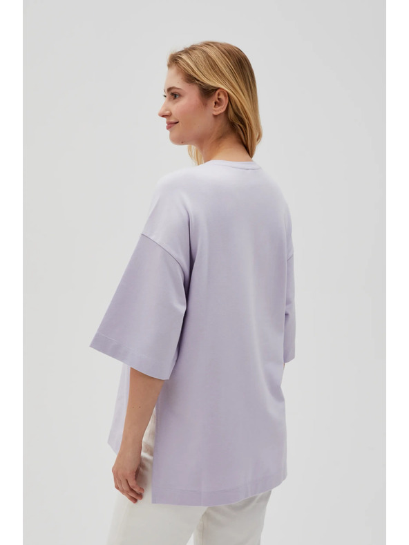 Moodo Lila Damen-Sweatshirt mit Schlitzen Moodo