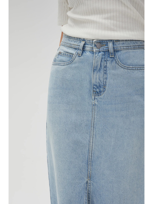 Moodo Langer Jeans-Rock mit Schlitz Moodo