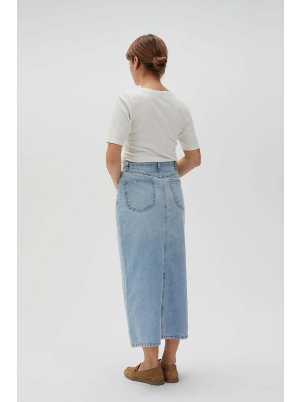 Moodo Langer Jeans-Rock mit Schlitz Moodo